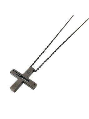 Gucci Cutout G Cross Necklace Silver